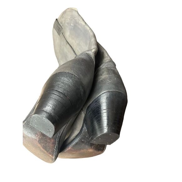 Abilene Men’s Western Gray Leather   Mid -Calf Boots - Picture 11 of 14